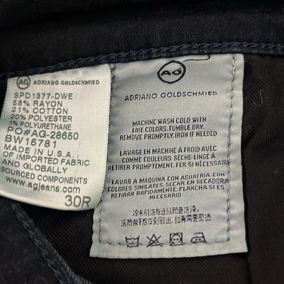 Ag Adriano Goldschmied Jeans The Stevie Slim Straight Ankle Dark Wash Size 30 - Picture 7 of 9